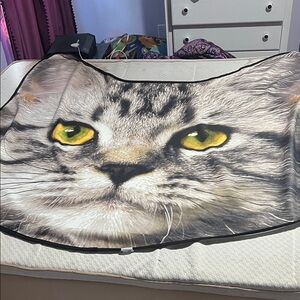 Gray Cat Face Blanket